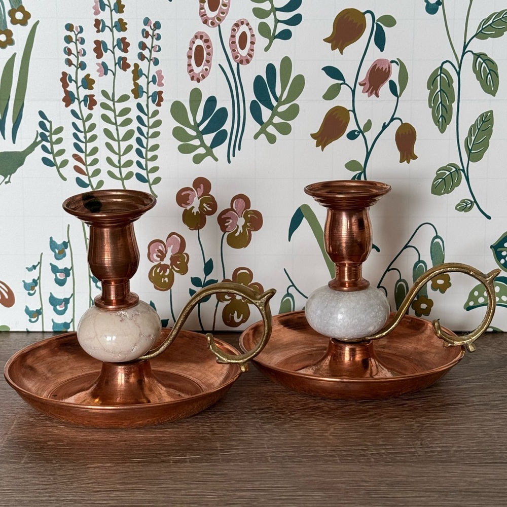 Vintage Turkish Candlestick Holders (set of 2)